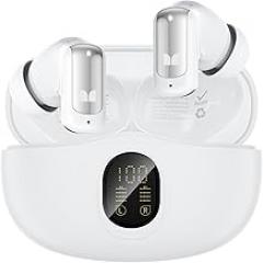 Monster N-Lite 217 Wireless Earbuds, Immersive Stereo Sound, Bluetooth 6.0 in-Ear Headphones, Built-in Smart Noise Cancelling Mic for Clear Calls, Comfortable Fit, 32H Playtime, IPX5 Waterproof, White