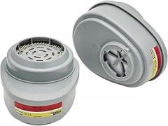 MSA 815366 Advantage GME P100 Multi-Gas Chemical and Combination Respirator Filter Cartridge, Carbon Composition, Bayonet Design for Easy Mounting, 2 Cartridges/Pack