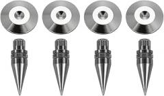MECCANIXITY 4pcs Black Speaker Spike Kit Shockproof Adjustable Copper Speaker Spike Isolation with Speaker Spikes Pads Mat for Subwoofer CD DVD Audio Amplifier Recorder