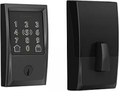 Schlage Encode Plus Smart Wi-Fi Lock for Front Door, Keyless Entry Deadbolt, Unlock with Apple Watch, Built-in WiFi and App Control, Easy Install, Alexa & Apple HomeKit Compatible, Matte Black