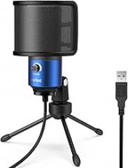 FIFINE USB Computer Microphone for Recording YouTube Video Voice Over Vocals for Mac & PC, Condenser Mic with Pop Filter (K669L+U1)