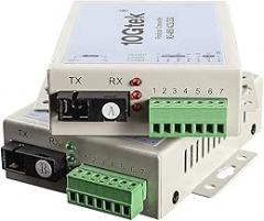 Serial RS485/RS422/RS232 to Fiber Optic Media Converter, Serial Communication Data Converter Device Server, SM Bidi SC 1310nm 20km, Daisy-Chain or Redundant-Ring FO