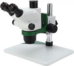 6.5-65X Continuous Zoom Binocular Compound Microscope with Fine Tuning Knob, HD Wide Field of View, for Laboratory, Electronics, Engineering