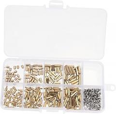 LIFKOME 300pcs Standoff Kit Iron Nickel Plated Screw Nut Assortment Bolts and Nuts Kit for Communication Office Electronics