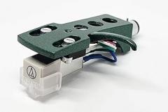 Cartridge, conical Stylus, Needle with mounting Bolts and Green Headshell for Stanton T120, T60, T80, T90, T62, T92, ST150, T92 USB, ST100, STR8100, STR880, STR890