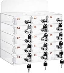 20-Compartment Transparent Acrylic Wall-Mounted Mobile Phone Storage Box