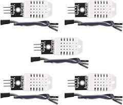UMLIFE 5PCS Hygrometer Thermometer Sensor DHT22 Digital Temperature and Humidity Module AM2302 Temperature Humidity Gauge Monitor for Electronic Practice DIY Replace SHT11 SHT15