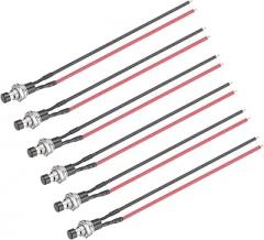 MECCANIXITY 6 Pcs 1A 250V AC 7mm Mini Momentary Push Button Switch SPST PBS-110 NO Black Switch Button with Pre-Soldered Wires for Electronic Devices Household Appliance