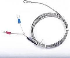 K Type 1/3/2m Metal Screening Cable 6mm Diameter Hole Ring Head Thermocouple Temperature Sensor 1Pcs(1m Wire)