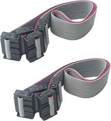 2Pcs 30CM 16-Pin IDC Flat Ribbon Cable, 2.54mm Pitch FC Dual Row Female to Female Connector for Computer Modules, and Electronic Projects