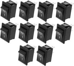 Cabilock 10PCS Mini Rocker Switch On 15x21MM SPST Boat Switch for Electronic Equipment KCD1-101 Rocker Button Replacement