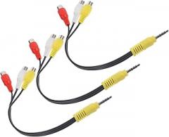 Alipis 3pcs Av Adapter Cable 3.5mm to 3 Female Audio Video Connecting Cord for Satellite Receiver Tv Tuner Extension Cable 18mm Length Electronics Accessories