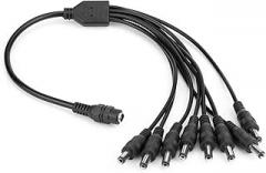 DC 12V One Female to Eight Male Power Supply Splitter Cable Adapter Converter Ideal for CCTV Cameras Convenient Cost Effective Way to Power Multiple Electronics 40cm