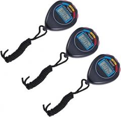 3pcs Electronic Stopwatch Timer for Sports Referee Accurate Match Countdown Timer Simple Design for Training Fitness Black for Running Exercise