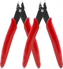Micro Wire Cutters Precision Flush Cutter Pliers for Jewelry Making Electronics Craft 5 Inch Mini Side Cutting Nippers for Zip Ties Plastic Models and Hobby Projects 2PCS Red