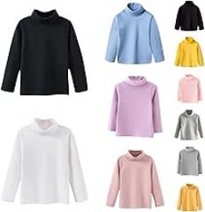 Betadog Toddler Turtleneck Baby Boy Girl Solid Color Long Sleeve Shirt Mock Neck Shirt Turtleneck Blouse