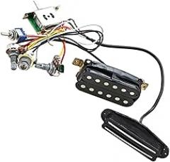 Guitar Wiring Harness Prewired Guitar Wiring Harness with Dual Hot Rail Humbucker Pickup Set for for ST Electric Guitar Replacement