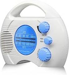 Shower Radio Water Proof, Portable Bathroom Radio AM FM Volume Adjustable, for Home Hot Tub Bathroom Outdoor, Easy Tuning