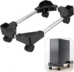 CPU Stand Mobile CPU Stand PC Cart Desktop PC Tower Cooling Base with 4 Caster Wheels, Adjustable CPU Holder Stand for Most Desktop Towers PC Tower Stand, ZHONGXIAOFEI2023