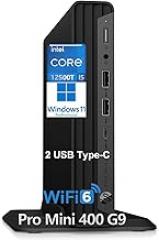 HP Pro Mini 400 G9 Business Mini Desktop Computer, Intel 6-Core i5-12500T, 16GB DDR4 RAM, 256GB PCIe SSD, WiFi 6, Bluetooth, 2 Type-C, HDMI, 2 DisplayPort, Keyboard & Mouse, Windows 11 Pro