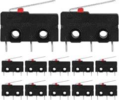 Ciieeo 12pcs Micro Switch Kit with Straight Lever 3 Pin Limit Switch for Electronic Applications Precision Compact for Position Control and Detection