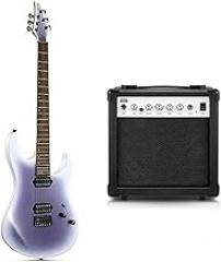 DMT-100 Solid Body Electric Guitar, 39 Inch Metal Electric Guitar, Gradient Violet and DEA-20 Electric Guitar Amp 20W