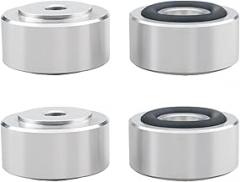 4Pcs HiFi Speaker Spike Pads, Aluminum 0.8in*0.4in Speaker Isolation Feet, Audio Shock Absorber, Hi-end Stand Feet Turntable Isolators with Non-Slip Rubber for Amplifier DAC Subwoofer Recorder CD