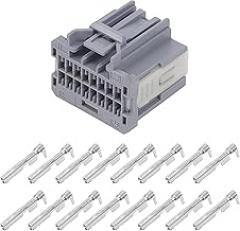 16 Pin Car Sensor Connector 0.6mm Series Electronic Female Plug for Buick for Cadillac Plastic Copper Gray 1 Set