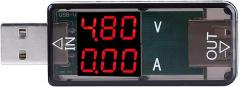 USB Color LCD Voltmeter Ammeter Current Meter Multimeter Charger USB Tester for Electronic Products (Black)