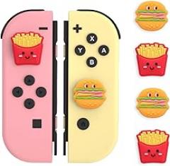 NANANINO Silicone Joycon Thumb Grip Caps, Soft Joystick Cover Caps Compatible with Nintendo Switch (Yellow)