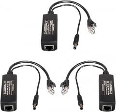 POE Splitter,COOSO Passive POE Splitter 24V to 12V Compatible with Most Non Switches POE and All Web Cameras 5packs