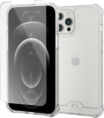 Elecom PMWA20CZEROT2CR iPhone 12 Pro Max Case, Hybrid ZEROSHOCK Invisible Glass Film Included, Clear