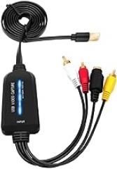 USB 2.0 Video Capture Card Device(2021 Latest Version) VHS VCR TV to DVD Converter for Mac OS x PC Windows 7 8 10, Black