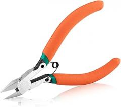 Wire Flush Cutters Electronic Model Sprue Wire Clippers Spring Loaded Ultra Sharp and Precision Side Cutting Pliers