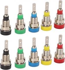 Oumefar Banana Socket 2mm Brass Secure Panel Mount Binding Post for Electronics Vessel RV 5 Color Terminal Connector Kit