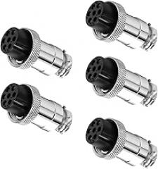 5PCS GX16 7Pin Female Aviation Plug Connector, Panel Mount Metal Circular Welded Adaptor 4A /125V,16mm for Electrical Electronic Equipment