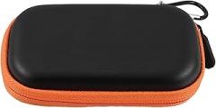 Portable Hard Drive Protector Box and SSD External Hard Drive Case Small Storage Bag for Data Cables and Electronics Travel Carrying Case Orange Zipper for On-The-go Use