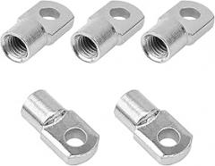 Heyiarbeit 5Pcs Gas Spring End Fitting M8 Female Thread 8mm Hole Dia A3 Steel Zinc Plated Silver Tone