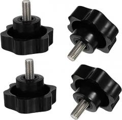 OUNONA 4pcs Star Clamping Screw Knobs Tightening Screws Ergonomic Plastic Replacement Handles for Furniture Electronics Mechanical Equipment