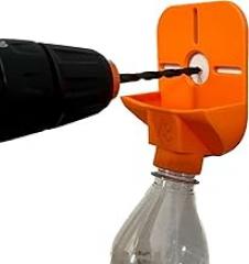 Drill Dust Collector | Wall-Mounted Guide for 0.8” Bits | No Installation & Lightweight for Crafts & Electronics Repair (Rectangular Orange)