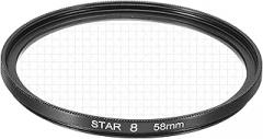 58mm Star Lens Filter, Starburst Lens Filter 8 Points Star Camera Lens Filter for Night Scenery Glassworks