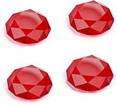 4 Pcs Red Crystal Thumb Grip Covers, Joystick Thumb Stick Grip Caps Compatible with Nintendo Switch Standard Lite Button Cap Joystick Cover for Joy-Conl