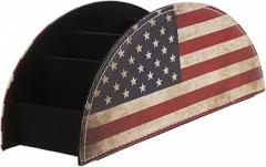 jojofuny Leather Remote Control Holder Desktop Organizer Multiple Compartments Stylish Storage Box for Office Supplies Makeup and Electronics