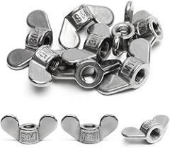 Stainless Steel Butterfly-Shaped Fasteners - M4 to M24-5 Pack - Hand-Tightening Silver Wing Fasteners for Mechanical and Electronic Furniture Decoration(12,M4)