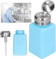 200ML Anti Static Solvent Dispenser Bottle with Press Pump and Stainless Steel Lid for ESD Safe Electronics Cleaning Maintenance