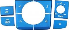 TOMALL Aluminum Multimedia Button Cover 8pcs Compatible with Mazda3 Axela CX-30 CX-50 2020-2025 Car Center Console Electronic Handbrake Trim Volume Switch Frame Decorations for Car (Blue)