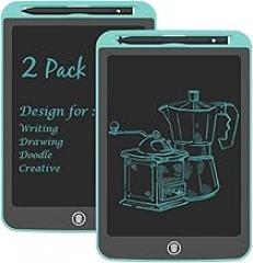 [2 Pack] TIQUS 9.25 Inch LCD Writing Tablet Pad Ewriter Electronic Board and MeMO Notes for and Adults at Home School and Office Thick Stylus Light Blue