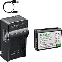 Kastar 1-Pack Battery and AC & USB-C Charger, Compatible with Canon LP-E10, EOS Rebel T3, T5, T6, T7, T100, 1100D, 1200D, 1300D, 1500D, 2000D, 3000D, Kiss X50, X70, X80, X90 Cameras