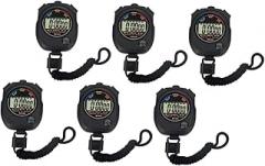 Kisangel 6Pcs Portable Electronic Stopwatch for Match and Training Digital Timer with Simple Design Practical Multi Use Sports Timer for Competitions and Workouts