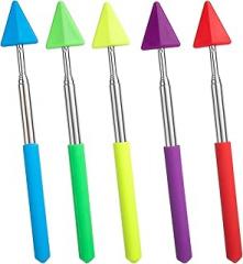 ANCIRS 5 Pcs Retractable Teacher Pointer Sticks, Extendable Pointer Stick for Classroom, Hand Pointer Sticks for Reading - Arrow (Blue,Purple,Yellow,Green,Red)